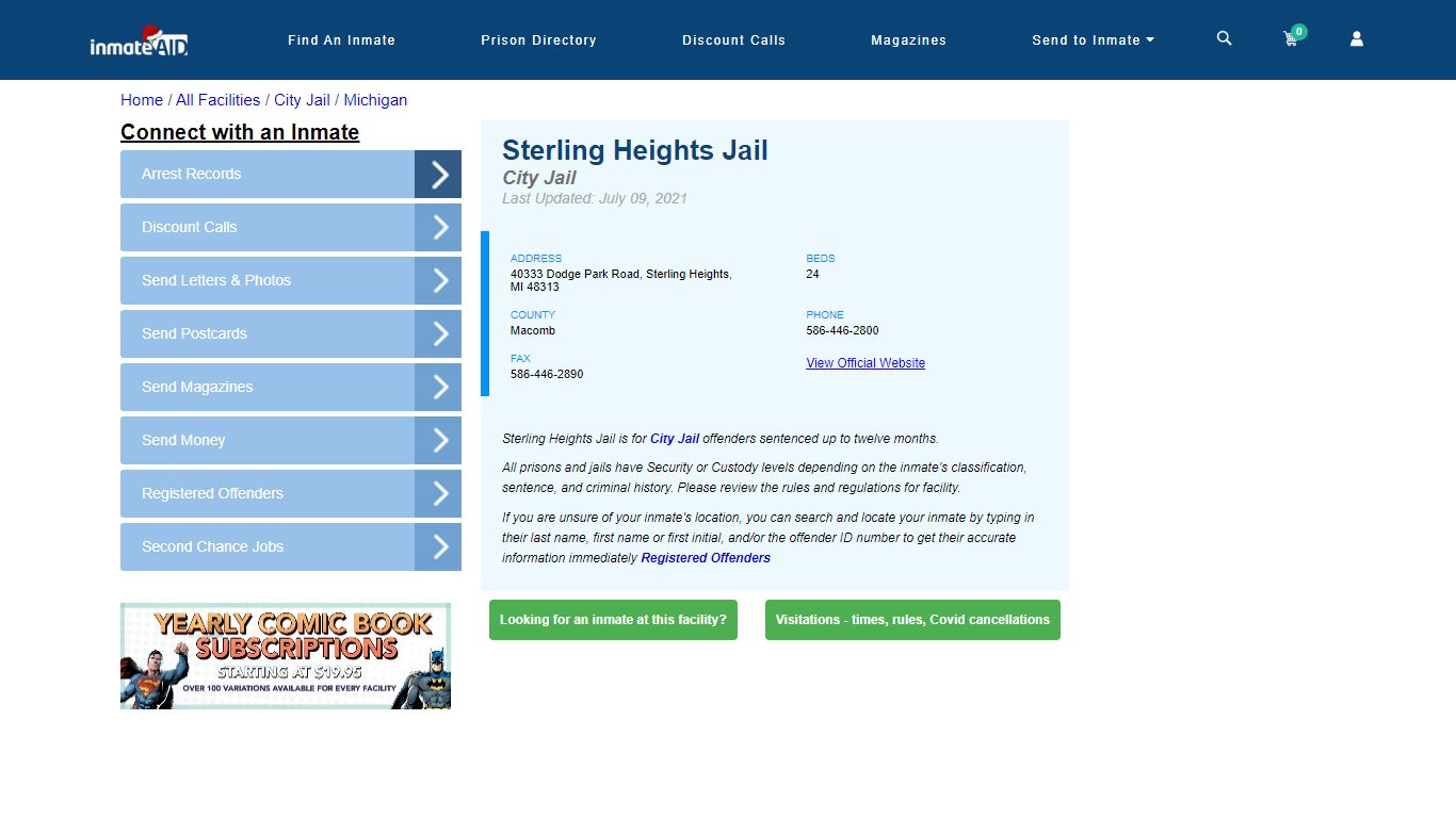 Sterling Heights Jail | Inmate Locator