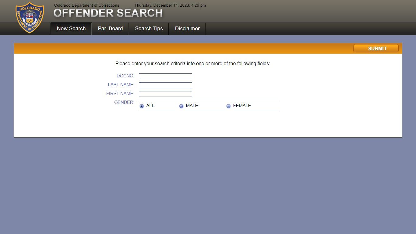 CDOC Offender Search - Department of Corrections